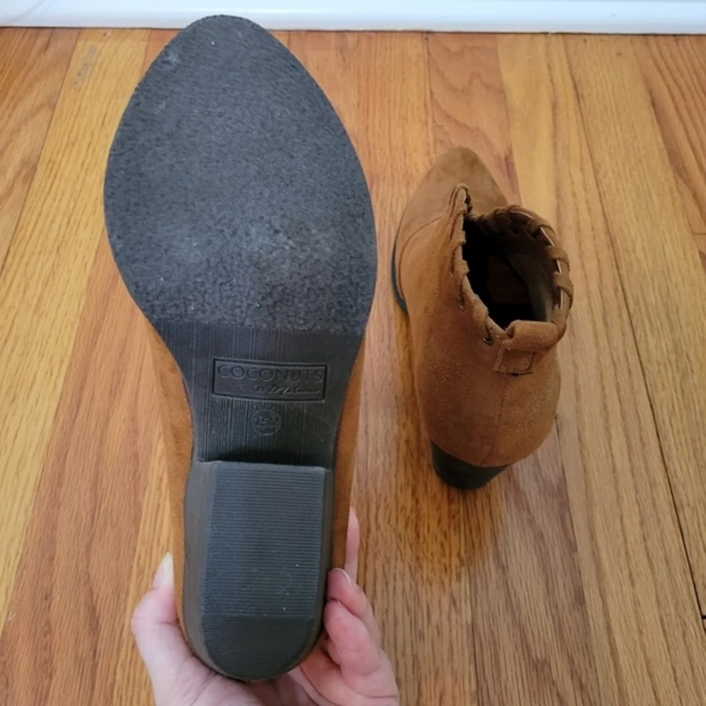 Coconuts by Matisse Bamba Suede V Cut Brown‎ Chunky Heel Ankle Boots 7.5 Western